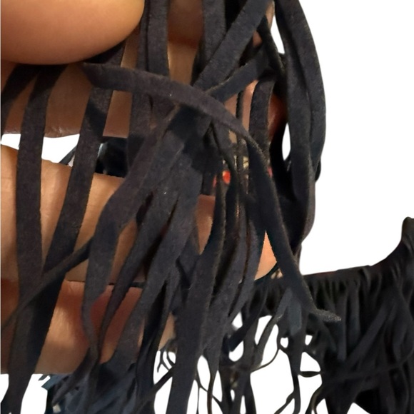 Umgee Open Fringe Hem Cardigan Kimono Patchwork Mix Print S/M Red Blue Yellow - Picture 3 of 14